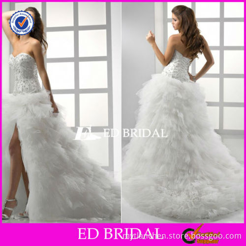hcs013 2012 sexy beaded bodice open front tiered wedding dress